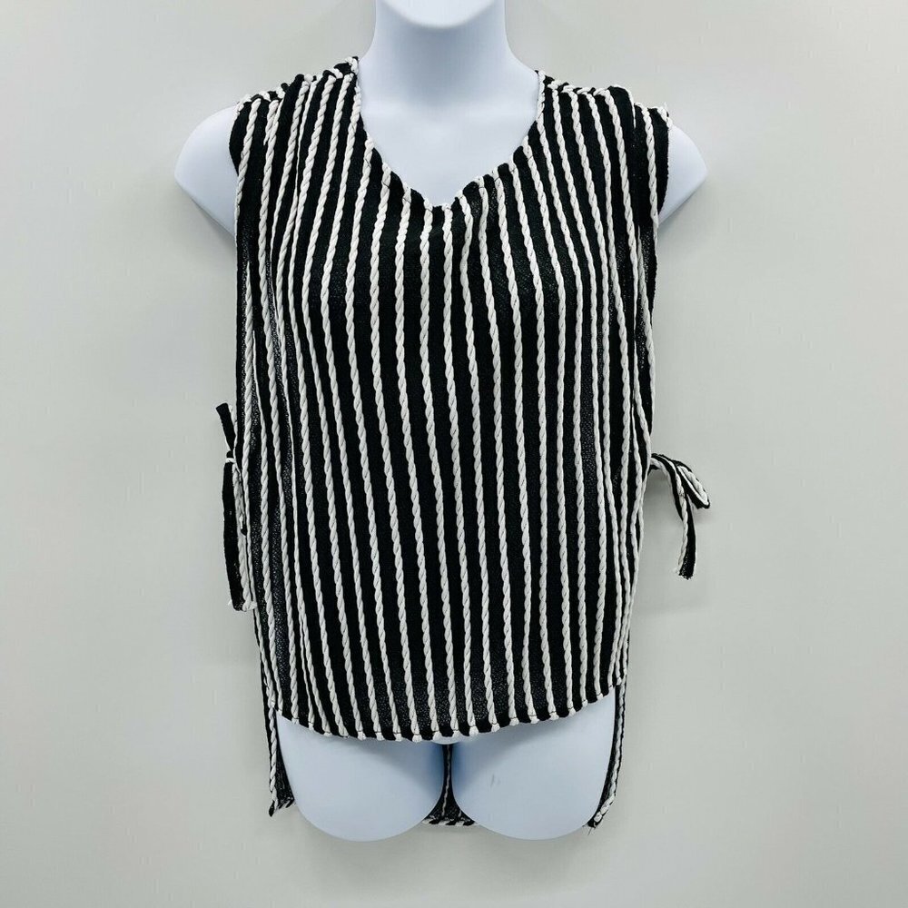 Womens‎ One Size Fits Most Woven Swim Suit Cover-Up Side Tie Beachwear Black